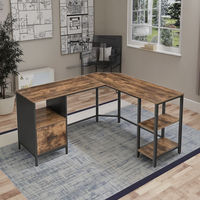 Bureau d'ordinateur extensible en forme de L avec cadre en métal Table d'angle de jeu de bureau à domicile facile à assembler