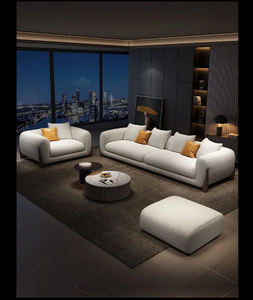 Modern Italian Luxury Corner Sofa <strong>Velvet</strong> Cloth Tea/<strong>Coffee</strong> <strong>Table</strong> with Slate Top for Living Room for Apartment Use - Product Image 5
