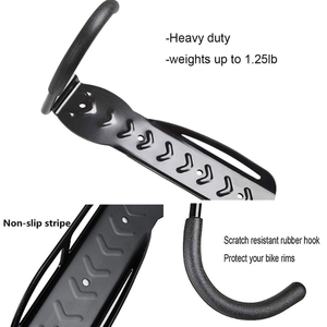 Support mural pour vélo gain de place, support de vélo en acier, support de stationnement vertical stable avec revêtement TPE pour le stationnement en garage intérieur - Product Image 4