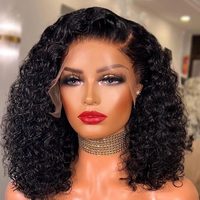 Perruques Courtes Bob Frisées Kinky Brésiliennes en Gros, Cheveux Humains, Perruques Frontales HD en Dentelle, Fournisseur de Perruques en Cheveux Humains pour Femmes Noires