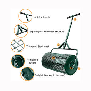 Esparcidor de césped de estiércol JH-Mech con mango en forma de T, esparcidor de compost de malla metálica duradero de 24 pulgadas para césped, jardín - Product Image 4