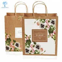 Sac en papier kraft imprimé en couleur personnalisé pour emballage cadeau et fleurs