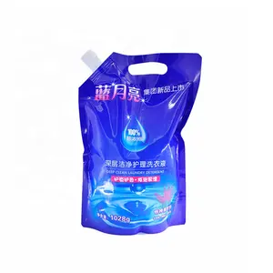 Çamaşır deterjanı sıvı paket ambalaj özel plastik Stand Up emzikli çanta sıvı sabun