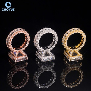 Gold Plated Moissanite Fully Band Iced Out Solid Sterling <b>Silver</b> 925 Hip Hop Jewelry VVS <b>Emerald</b> Moissanite Diamond Band <b>Ring</b> - Product Image 6