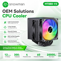Enfriador de CPU ARGB de Doble Torre Negro con 8 Tubos de Calor y 280W para Revendedores de Pequeñas Empresas con Certificación CE, FCC y RoHS, Proveedor Oro de Alibaba con 4 Años de Experiencia