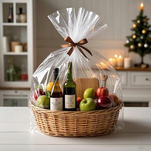 Bolsas Grandes de Celofán de 30x40 Pulgadas, Envoltura Transparente para Cestas de Regalo, Embalaje de Plástico, Paquete de 10 Unidades para Regalos de Navidad - Product Image 5