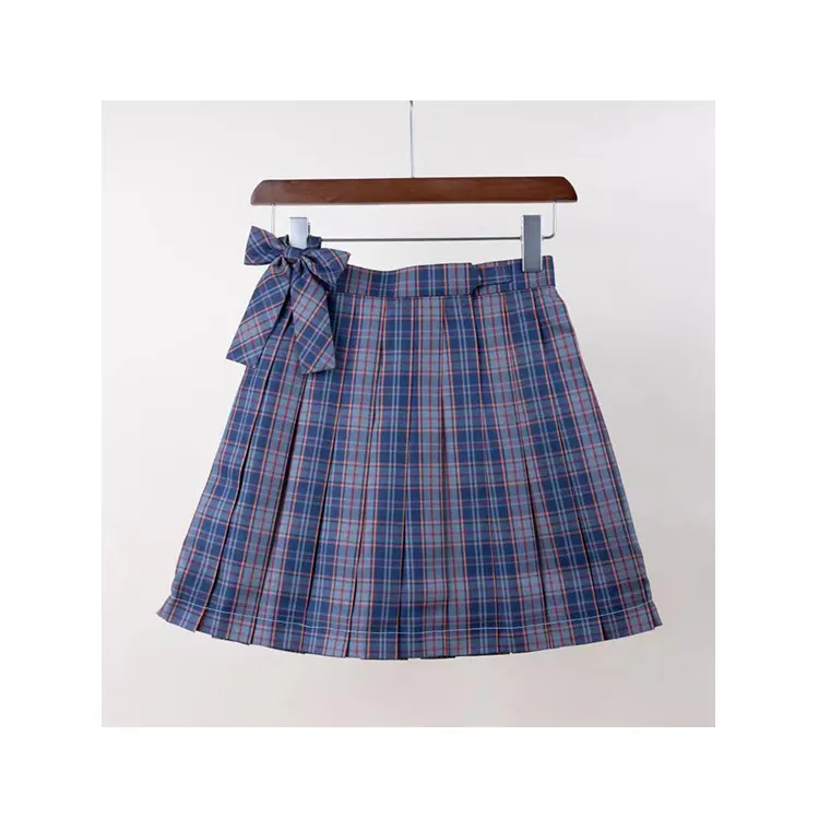 Good Quality Women'S Polyester Fiber Clothing College Style Pleated Skirt For Women