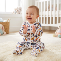 Fabricant OEM – Pyjama bébé en coton à pieds couverts, barboteuse à manches longues pour nourrisson, body unisexe pour nouveau-né – Vente en gros et dropshipping