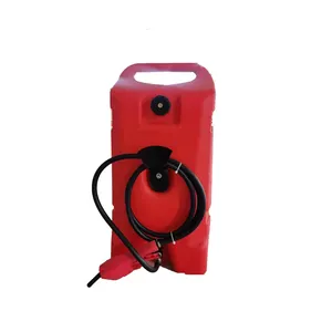 JP Fuel Tank/Fuel Gas Can with Plastic Fluid Transfer Pump and 14 Gallon Rolling Gas Can