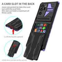 Sarung ponsel Samsung, untuk Samsung Galaxy Note 20 Ultra Note20 penutup belakang Coque Slot kartu geser pemegang Kickstand dapat ditarik PC tahan guncangan