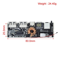 Module de charge rapide USB double QC4.0 QC3.0 LED PD 5A 100W Micro/Type-C Banque d'alimentation mobile USB Module de charge 18650