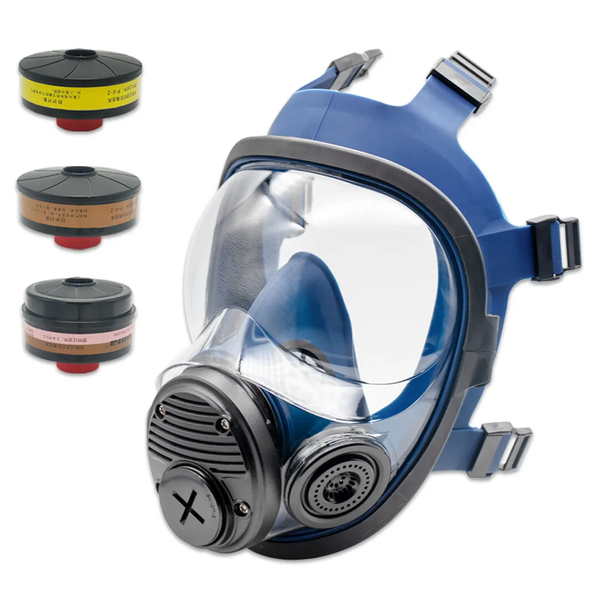 PPE Safety Equipment Fashion Against Radiat Dust Fighting Emergency Double Particle Filter Full Face Rebreather Gas Masks