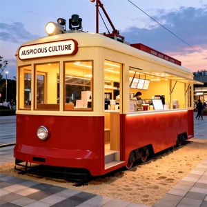 Modello di Tram in Ferro Battuto Stile Retrò Vintage per Centro Commerciale, Strada Pedonale, Punto Turistico, Esposizione Decorativa Popolare su Internet - Product Image 2