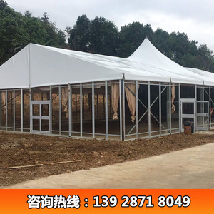 Carpa para Ferias Comerciales, Techo Rectangular de PVC, Paredes de Vidrio Transparentes, Gran Espacio, Uso en Exposiciones, Impermeable, para Todas las Estaciones - Product Image 3