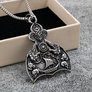 Collar Vikingo con Colgante de Ancla de Acero Inoxidable para Hombre, Amuleto Náutico Nórdico, Joyería de Regalo - Product Image 1