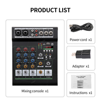 TNH MC-MJ4 kompakt 4 kanal ses mikseri müzik mikser konsolu PC enstrüman Karaoke için Bluetooth USB çalma kayıt ile