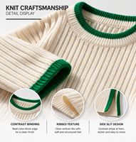 Ensemble deux pièces en tricot pour femmes, pull en tricot côtelé, haut court, pantalon large, tenue décontractée