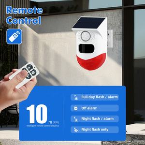 Sistema de alarma <span class=keywords><strong>solar</strong></span> impermeable para exteriores, detector de sensor de movimiento, luz de sonido, alarma de movimiento infrarroja PIR con control remoto - Product Image 2