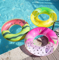 Bouée gonflable pour adultes en forme de fruits de dessin animé (pastèque, ananas, avocat) en PVC pour la natation sous-marine
