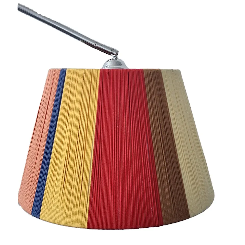 Tipos Empire de hilo de algodón 100% personalizado, cuerda tejida a mano para lámpara de mesa, lámpara de pie de tambor, diseño personalizado, pantalla colorida