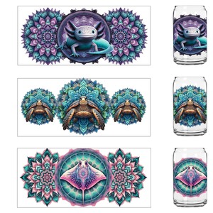 Vinilos Personalizados al por Mayor para Vasos de 16oz y 20oz con Diseño de Animales, Adhesivos UV DTF, Envolturas para Vasos, Pegatinas para Vidrio - Product Image 3