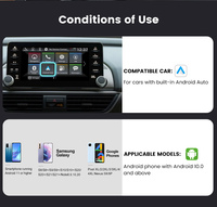Adaptateur Android Auto sans fil 5,8 GHz en fibre de carbone avec logo OEM personnalisé, convertisseur de dongle de voiture filaire vers sans fil Plug & Play