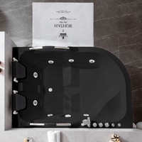 Nouveau noir Jakuzzi vente en gros de baignoire de massage à jet d'air bon marché hôtel baignoire de massage double en acrylique avec douche