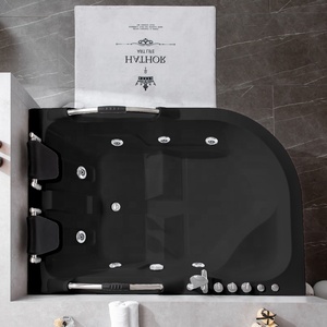 Nouveau noir Jakuzzi vente en gros de baignoire de massage à jet d'air bon marché hôtel baignoire de massage double en acrylique avec douche - Product Image 2