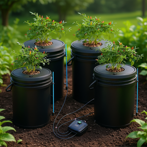 Sistema hidropónico Dwc de 5 galones, kit de cultivo en agua profunda de 4 cubetas para el cultivo de vegetales en interiores y exteriores, irrigación hidropónica - Product Image 2
