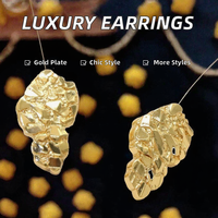 Boucles d'oreilles de luxe tendance, design de bijoux, aiguille, boucles d'oreilles pour hommes, hip hop, plaqué or, boucles d'oreilles en forme de pépites