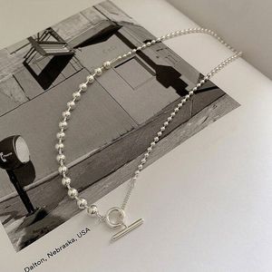 S925 Sterling <b>Silver</b> Beaded Necklace 38cm Chain Length Ball Shape <b>Choker</b> Everyday Wear Fine Jewelry - Product Image 3