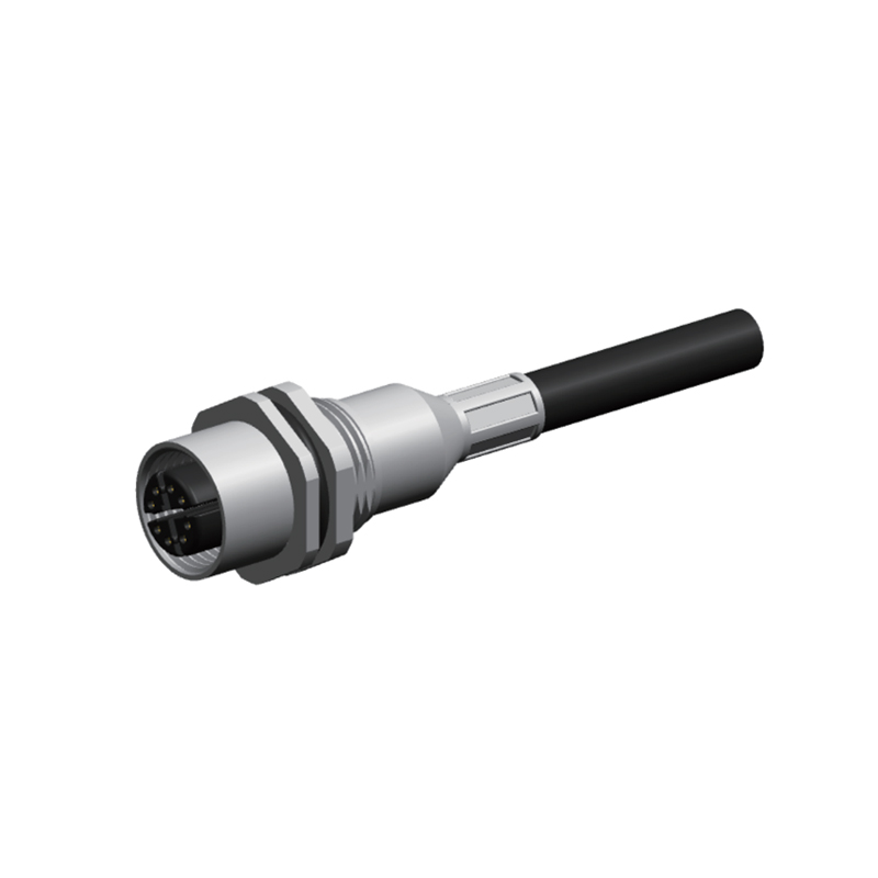 Shielded M12 8 Pin Ethernet Cable X Coded Electrical Superseal Connector