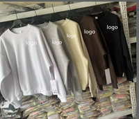 Ensemble de sweat-shirt à capuche ample en coton et élasthanne à col rond, imprimé en 3D avec logo argenté tridimensionnel, pour le yoga et le sport