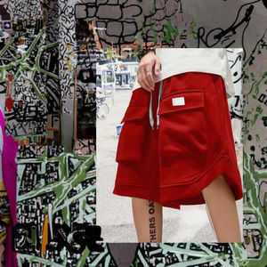 Pantalones Cortos Cargo Extra Grandes para Hombre, Estilo Urbano, Hip Hop, Algodón Transpirable, Color Sólido, Cordón Frontal, Largo hasta la Rodilla, Casual - Product Image 3