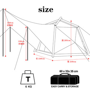 Carpa Inflable Automática para Exteriores, para 4-5 Personas, Doble Capa, Tela Oxford, para Tres Estaciones, Tipo Extendido con Toldo - Product Image 2