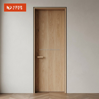 Portes intérieures en bois composite mélaminé minimalistes, texture bois naturel, porte à panneau plat avec finition douce au toucher