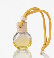 Flacon de parfum pour voiture en verre de 10 ml, vide, rechargeable, avec couvercle en bois, diffuseur d'huiles essentielles