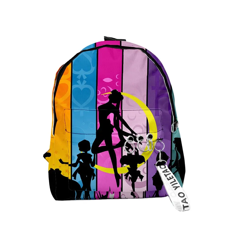 Tas punggung Hallowmas, ransel kain Anime anak-anak, tas sekolah ganda, ransel Hallowmas, gaya horor, desain 49