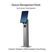 Moniteur tactile Android sur pied avec imprimante de tickets pour solutions de libre-service, résolution IPS 1920x1080