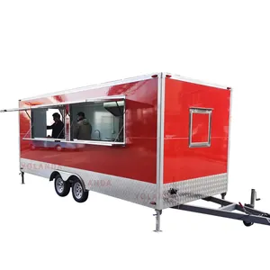 Mobile katering airstream dapur bbq grill makanan trailer sepenuhnya dilengkapi dengan remorque pizza oven makanan truk panggangan untuk dijual di Amerika