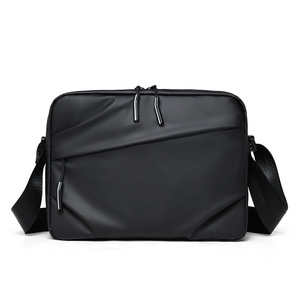 Men Lightweight Waterproof Messenger <b>Bag</b> Crossbody Sling Multiple Pockets Business Casual Travel Work Daily <b>Black</b> - Product Image 1
