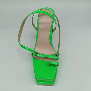 Sandalias de plataforma gruesa <span class=keywords><strong>para</strong></span> mujer, zapatos de tacón alto con punta abierta cuadrada, color verde, <span class=keywords><strong>2022</strong></span> - Product Image 3