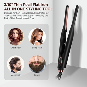 Mini fer à lisser pour cheveux courts 2 en 1, <span class=keywords><strong>lisseur</strong></span> et boucleur, double tension, PTC et céramique, petit fer à lisser pour cheveux - Product Image 2