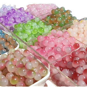 Venta al por Mayor de Accesorios de Joyería FanWan, Cuentas de Vidrio Degradado de Dos Colores, 8mm, Hechas a Mano, para Pulseras DIY, Sueltas, para la Creación de Joyas - Product Image 1