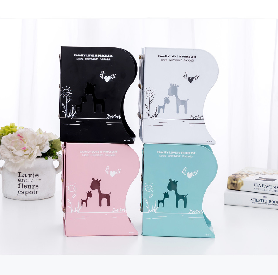 Hot Selling Office School Supplies Corner Bookshelf Deer Love Adjustable Book Stand Desk Organizer Holder Children's Gifts