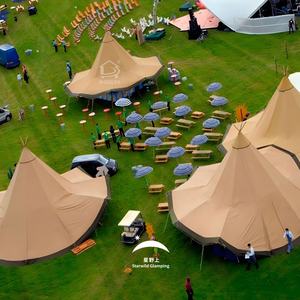 100 places Grande tente chapiteau de luxe en bois pour glamping tipi pour mariage et événements en plein air - Product Image 6