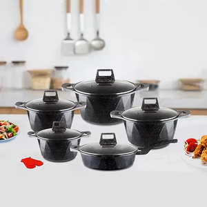 Kitchen <strong>Saucepan</strong> Casseroles <strong>Induction</strong> Camping12pcs Non Stick Cooking Pans Pot Granite Aluminum Cookware Set - Product Image 3