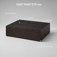 Ensemble de tables basses carrées minimalistes avec cadre métallique, plateau en pierre frittée aspect marbre pour salon, chambre, hôtel, projet commercial