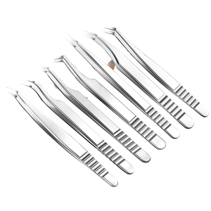 VETUS Pinzas Curvadas de Acero Inoxidable, Pinzas de Pestañas no Magnéticas con Punta Puntiaguda, Volumen Personalizado, - Product Image 1