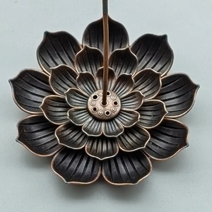 Brass Lotus <b>Incense</b> Stick Holder Chinese Style Ash Catcher <b>Incense</b> Burner Pack for Aromatic <b>Incense</b> <b>Cones</b> and Sticks - Product Image 4
